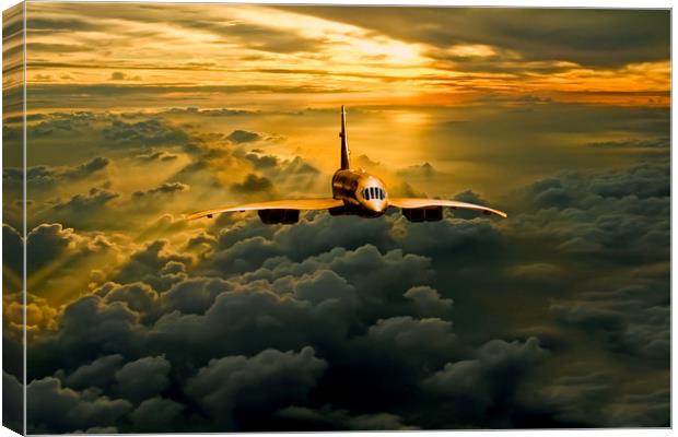 Concorde Supersonic Sunset Canvas Print by Oxon Images