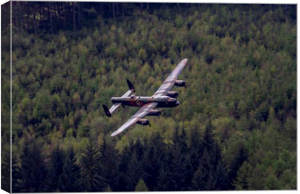 Lancaster Bomber low level Canvas Print by Oxon Images