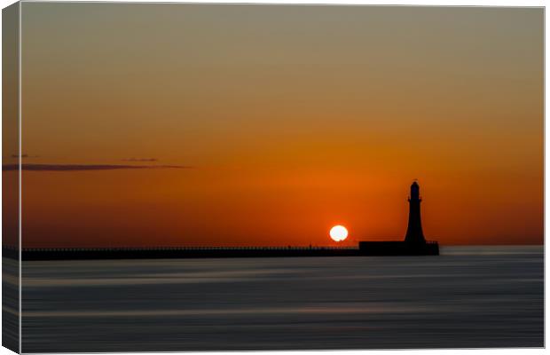 Sunrise on Roker Pier Canvas Print by Oxon Images