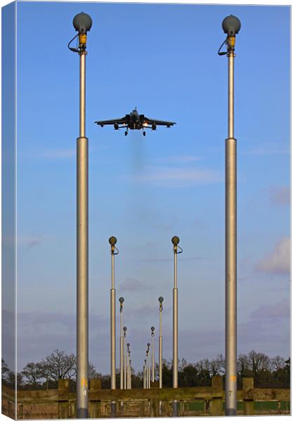 Approach lights and Tornado GR4 Canvas Print by Oxon Images
