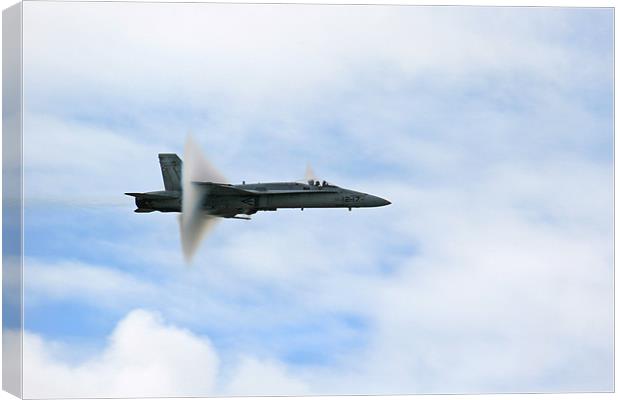 F18 Hornet shockwave Canvas Print by Oxon Images