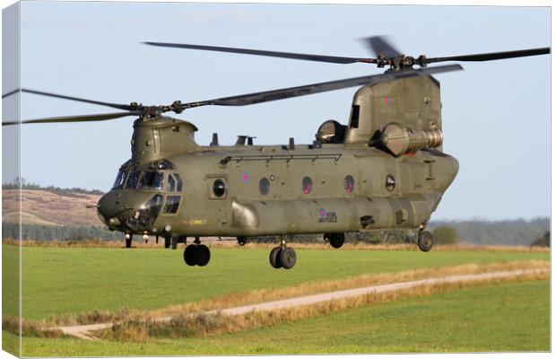 RAF Chinook on Salisbury Plain Canvas Print by Oxon Images