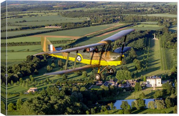 Tiger Moth Summer Flight Canvas Print by Oxon Images