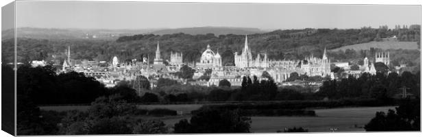 Oxford Panorama Black and White Canvas Print by Oxon Images