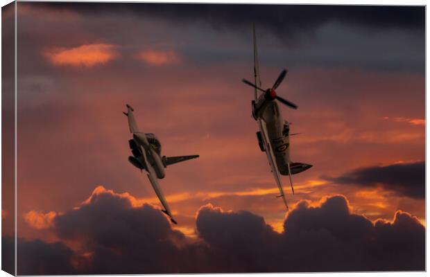 Spitfire And Typhoon Canvas Print by Oxon Images