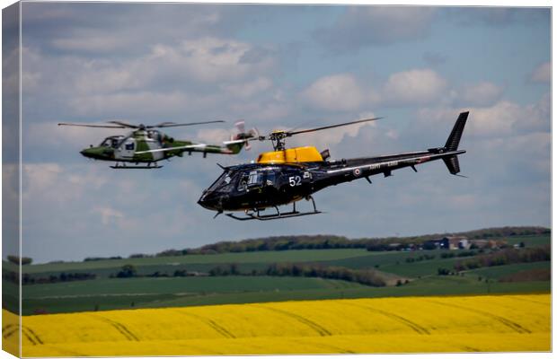 AAC Lynx and Squirrel Helicopter Canvas Print by Oxon Images