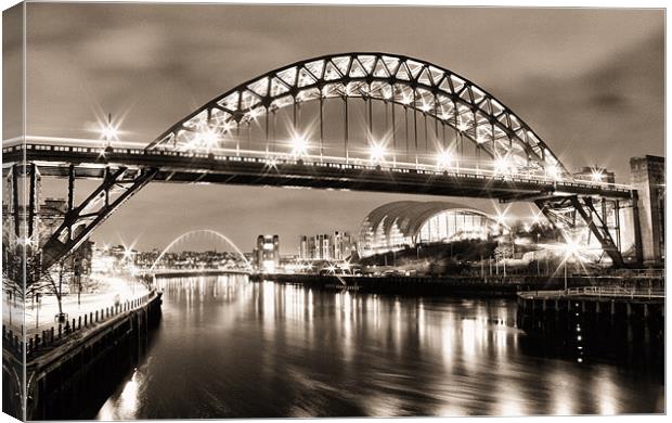 The Bright Lights of Newcastle Upon Tyne Canvas Print by Toon Photography