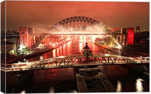  The Tyne on Fire Canvas Print by Toon Photography