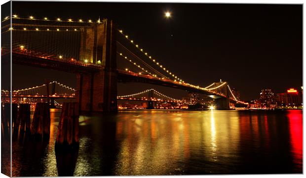 Brooklyn Bridge, New York Canvas Print by Viraj Nagar