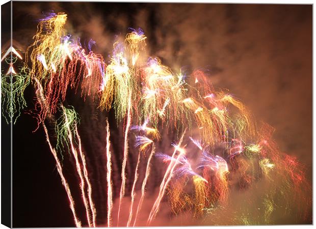 Pyrotechnic perfection Canvas Print by Ginny Gregg