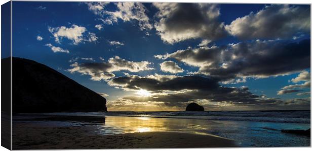 Sunset at Trebarwith Canvas Print by David Wilkins