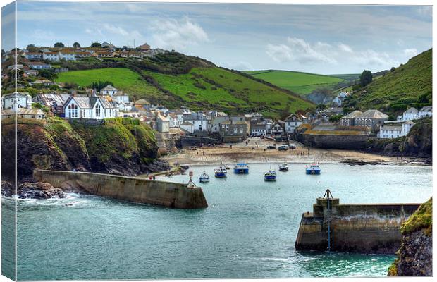 Port Isaac Harbour Canvas Print by David Wilkins