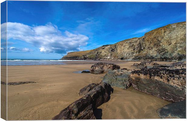 Hole Beach Trebarwith Strand Canvas Print by David Wilkins