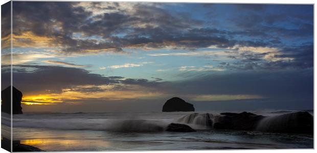  Sunset at Trebarwith Canvas Print by David Wilkins