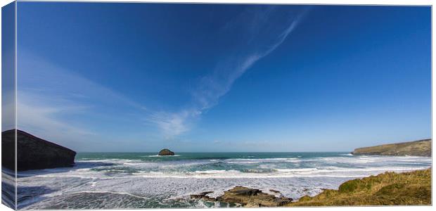  Trebarwith Strand Cornwall Canvas Print by David Wilkins