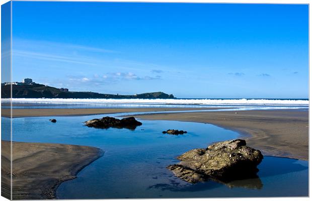 Towan Beach Newquay Canvas Print by David Wilkins