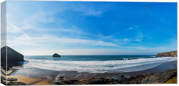 Trebarwith Strand Canvas Print by David Wilkins