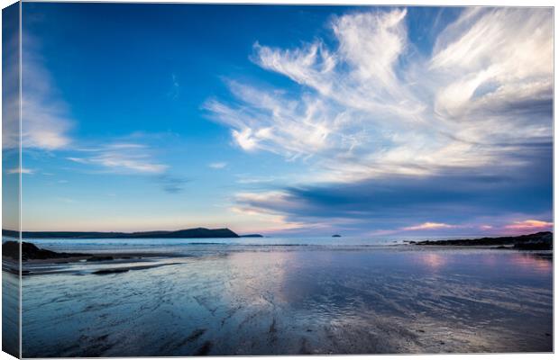 Polzeath Cornwall Canvas Print by David Wilkins