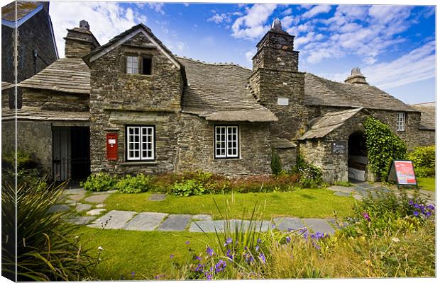 The Old Post Office Tintagel Canvas Print by David Wilkins