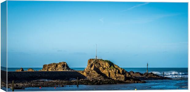 The Breakwater at Bude Canvas Print by David Wilkins