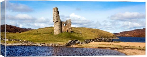 Ardvreck Castle Panorama Canvas Print by David Hare