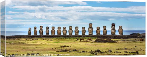 Moai of Easter Island Canvas Print by David Hare