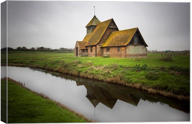  Romney Marsh Church Canvas Print by David Hare