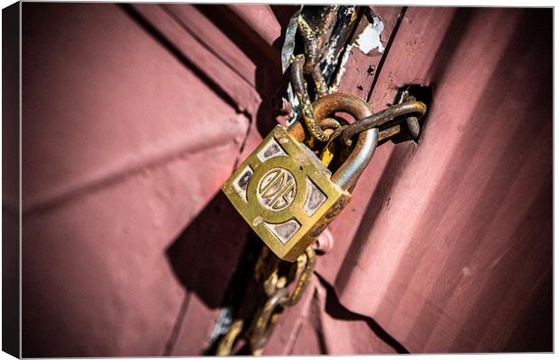  Chained doors Canvas Print by David Hare