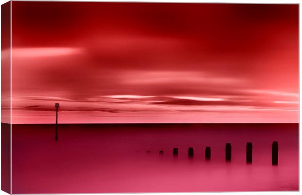  Long red sunset Canvas Print by David Hare