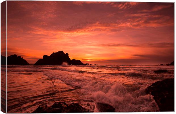 Pacific Sunset Canvas Print by David Hare