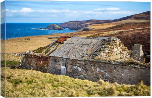 Derelict Highland Croft Canvas Print by David Hare