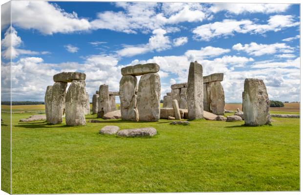 Stonehenge with Cloud Canvas Print by David Hare