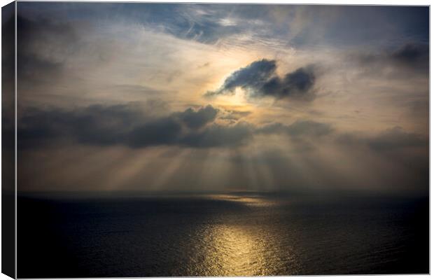 Sunset over the English Channel Canvas Print by David Hare
