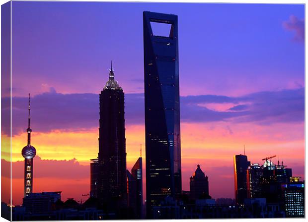 Shanghai Sunset of Pudong Canvas Print by Jim Leach