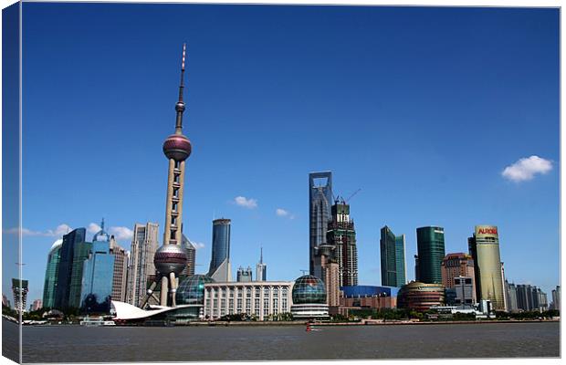 Pudong Skyline-Shanghai Canvas Print by Jim Leach