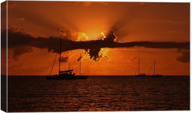 Caribbean Sunset Canvas Print by Rodolfo (Don F Barrios Quinon
