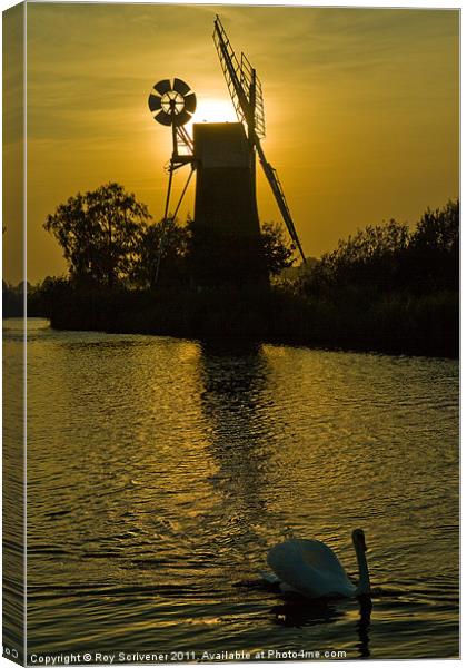 Turf Fen at twilight Canvas Print by Roy Scrivener