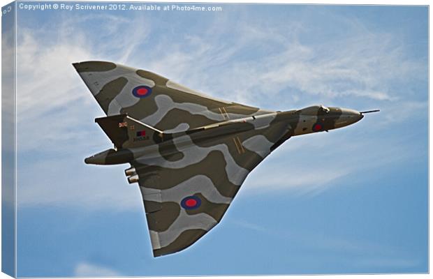 XH558 at Duxford Canvas Print by Roy Scrivener