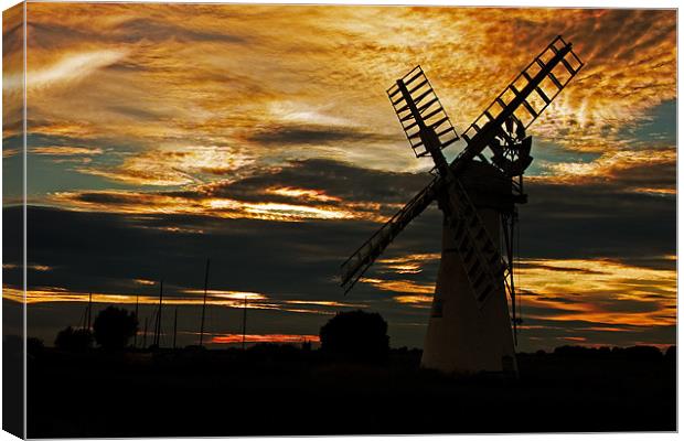 Thurne Dyke Mill Canvas Print by Roy Scrivener