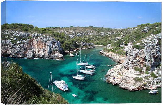 Boats, Menorca Canvas Print by Gypsyofthesky Photography