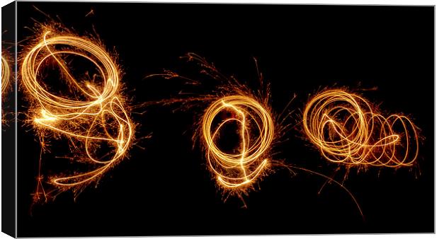 Triple Sparklers Canvas Print by Gypsyofthesky Photography