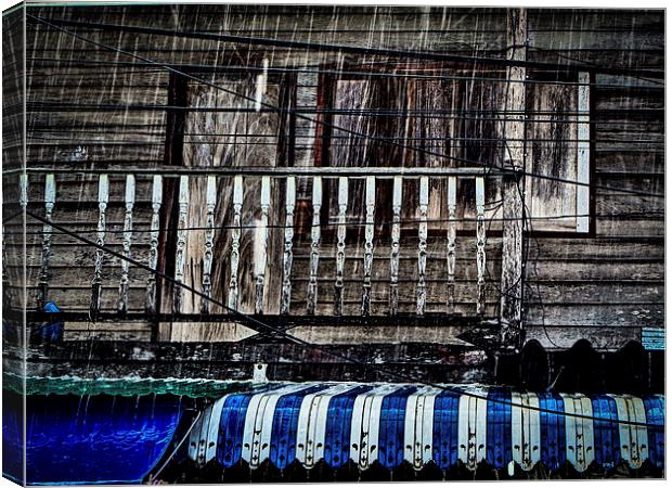 Rain on Blue Canvas Print by Simon Joshua Peel