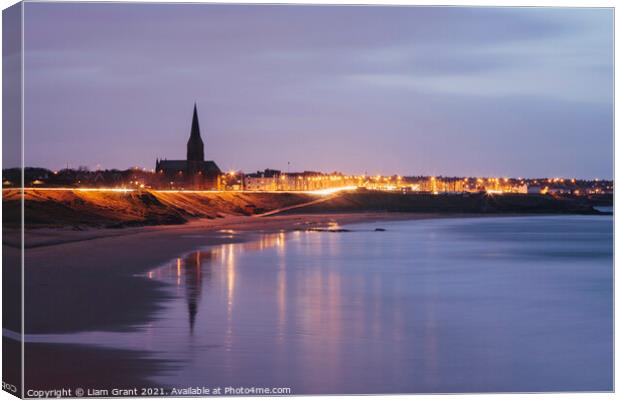 Tynemouth Church at dusk twilight. Northumberland, UK. Canvas Print by Liam Grant