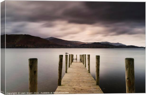 View to Skelgill Bank from Derwent Water. Lake District, UK. Canvas Print by Liam Grant