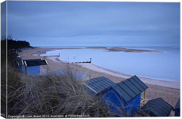 Beach Huts, Wells-next-the-sea, Norfolk, UK in Win Canvas Print by Liam Grant