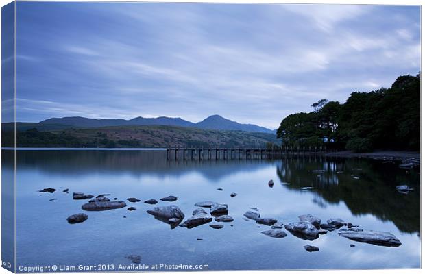 Coniston Water at dawn, Lake District, Cumbria, UK Canvas Print by Liam Grant