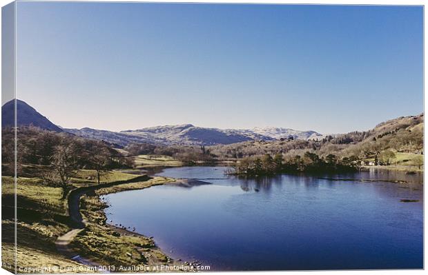 Partly frozen lake. Rydal Water. Canvas Print by Liam Grant