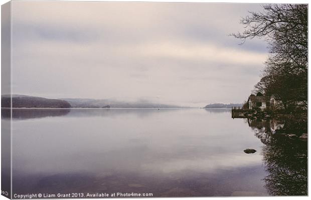 Misty dawn. Windermere, Lake District, Cumbria, UK Canvas Print by Liam Grant