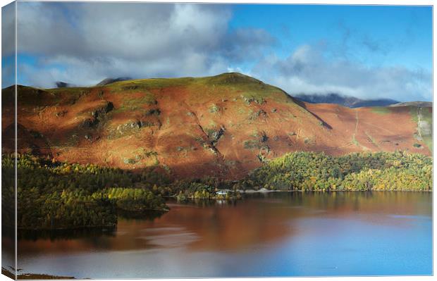 View over Derwent Water to Cat Bells. Canvas Print by Liam Grant