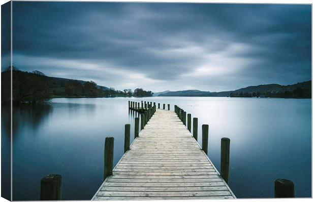 Jetty on Coniston Water. Canvas Print by Liam Grant
